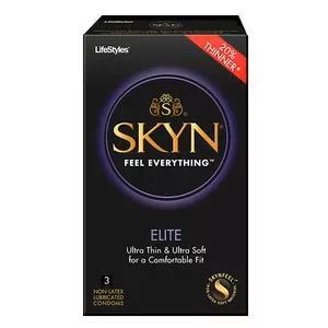 LifeStyles SKYN Elite Polyisoprene Condoms, 3 Count