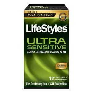 LifeStyles Ultra Sensitive Latex Condoms, 14 Count