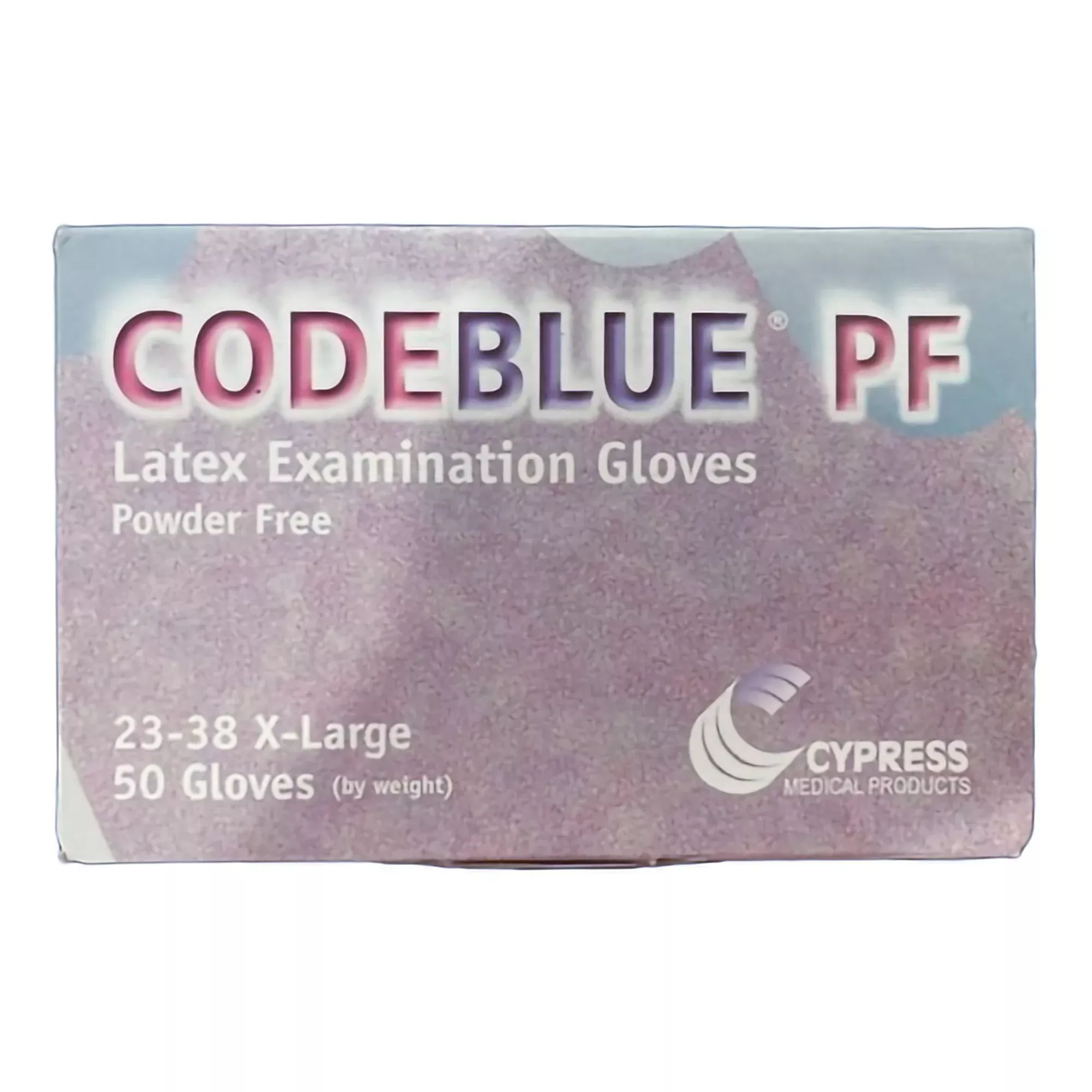 McKesson 23-38 CodeBlue PF Latex Extended Cuff Length Exam Glove, Extra Large, Blue