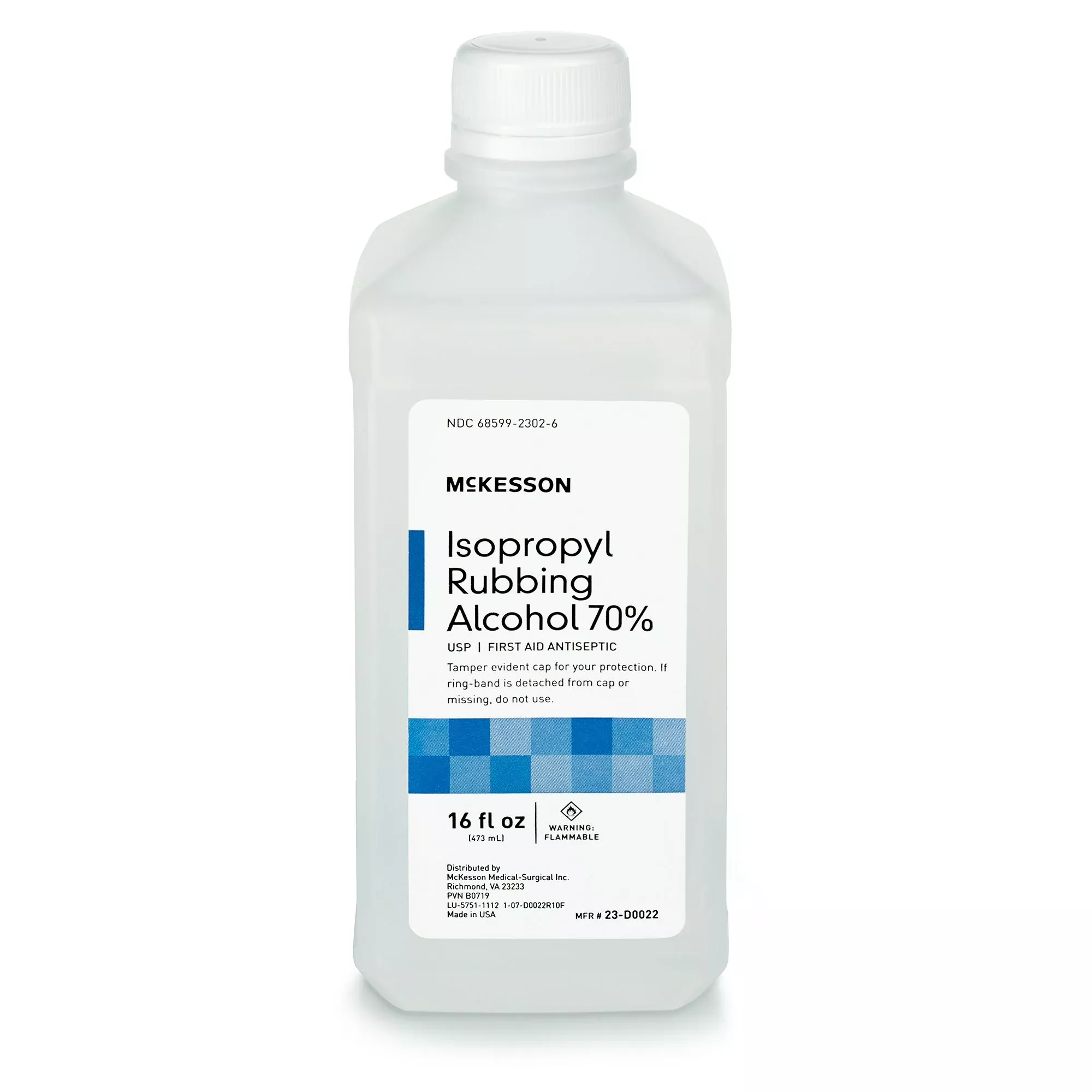 McKesson 23-D0022 Isopropyl Alcohol Antiseptic, 16 oz. Bottle