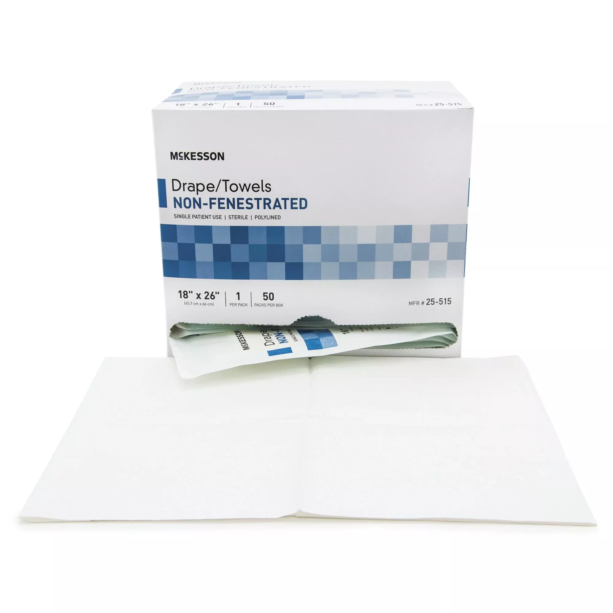 McKesson 25-515 General Purpose Drape McKesson Poly Lined Towel Drape 18 W X 26 L Inch Sterile