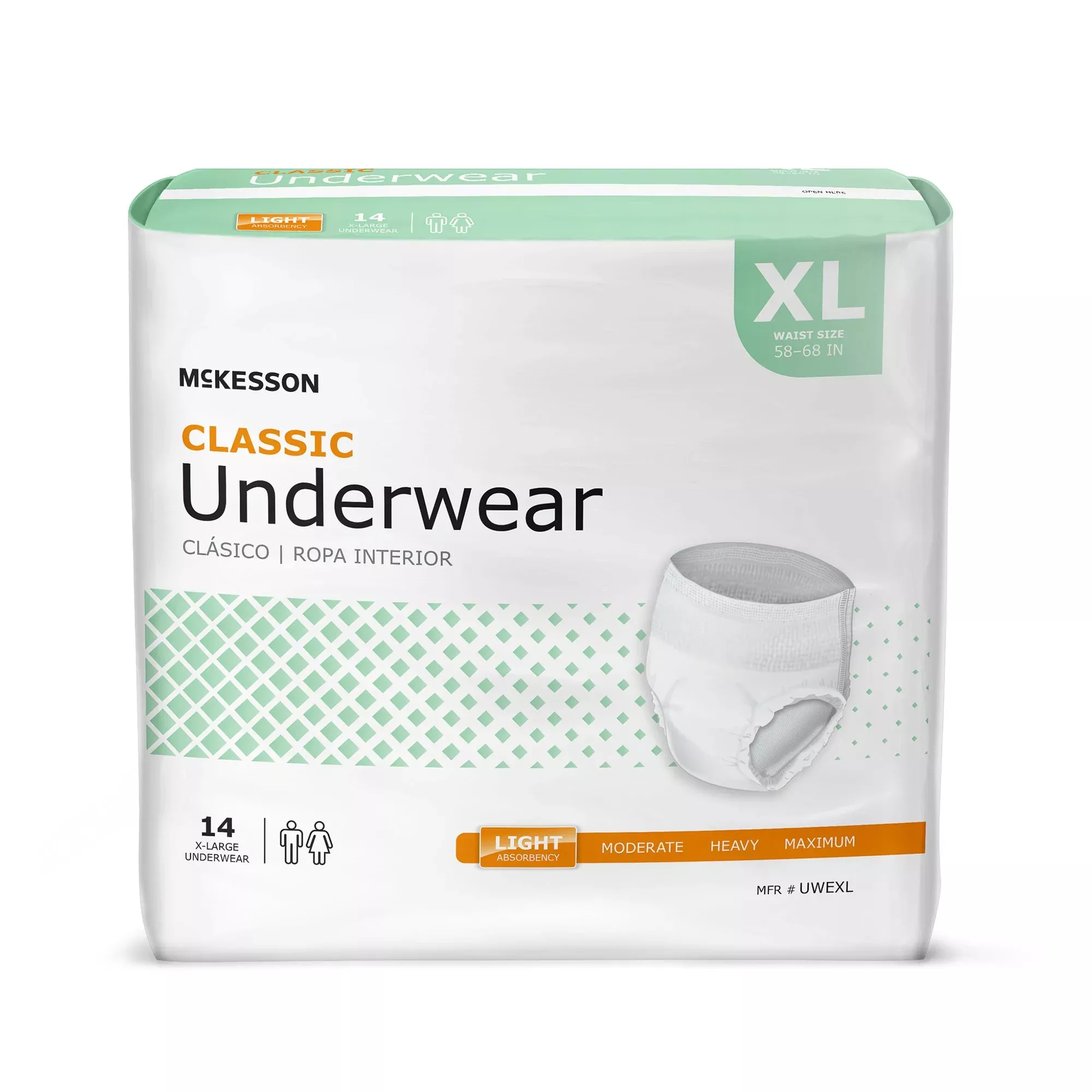 McKesson Classic Light Absorbency Incontinence Underwear, Extra Large