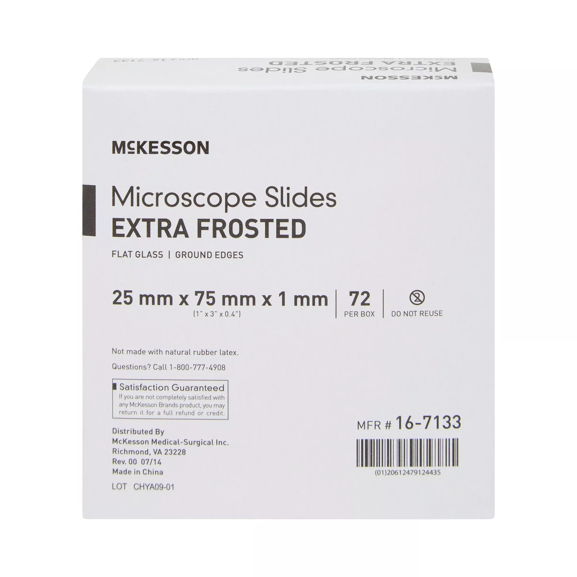 McKesson Glass Microscope Slide, 1 x 3 Inch x 1 mm