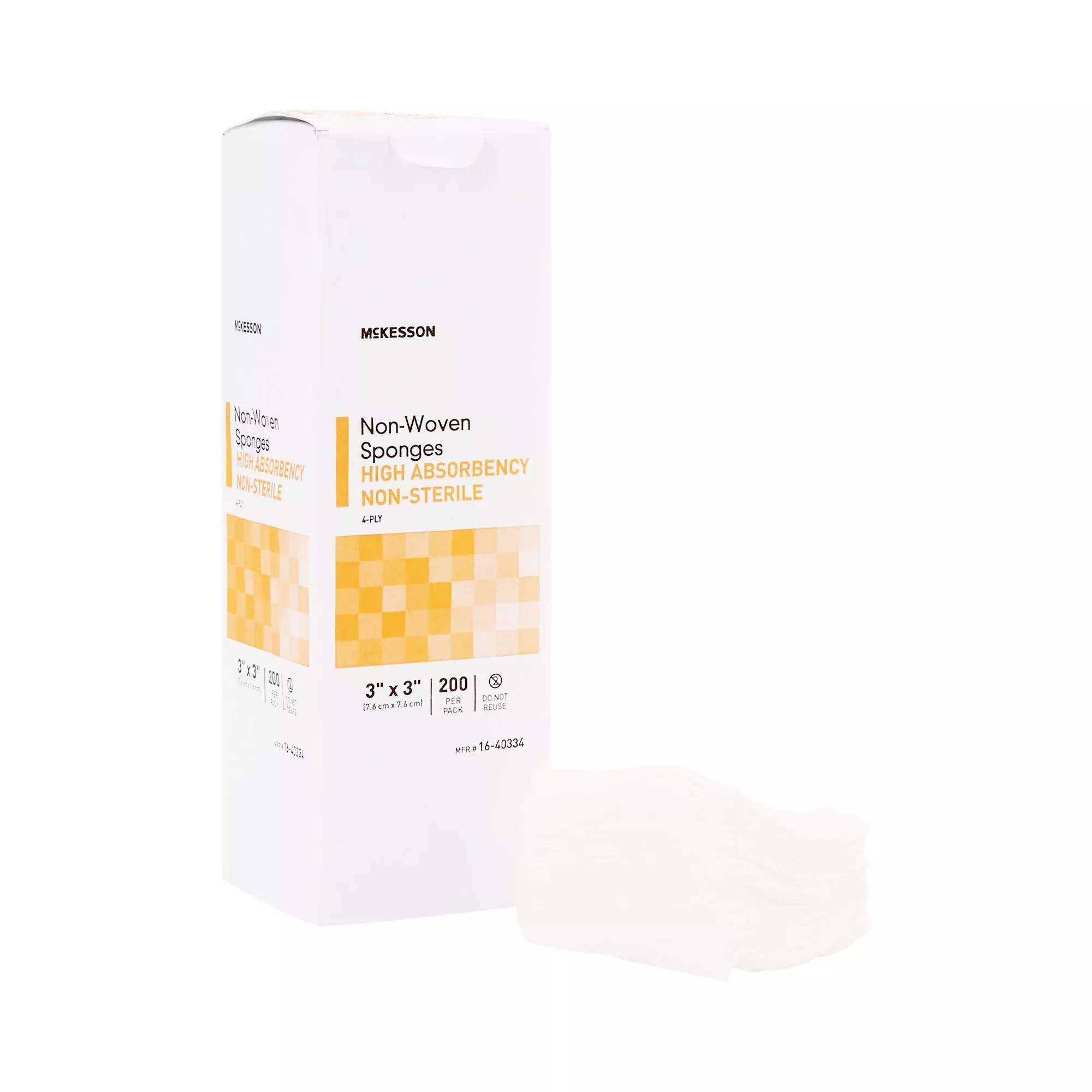 McKesson Nonwoven Sponge, 3 x 3 Inch, 4-Ply