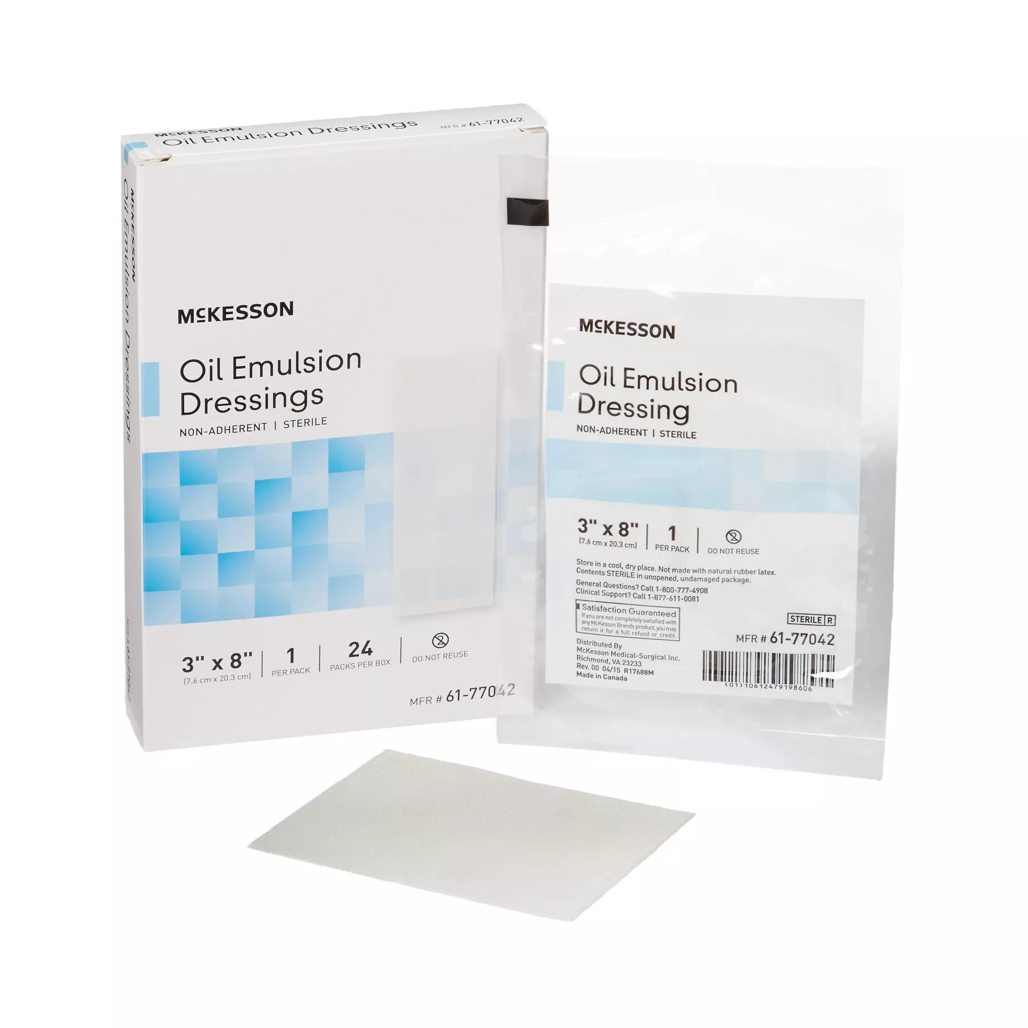 McKesson Oil Emulsion Impregnated Dressing, 3 x 8 Inch