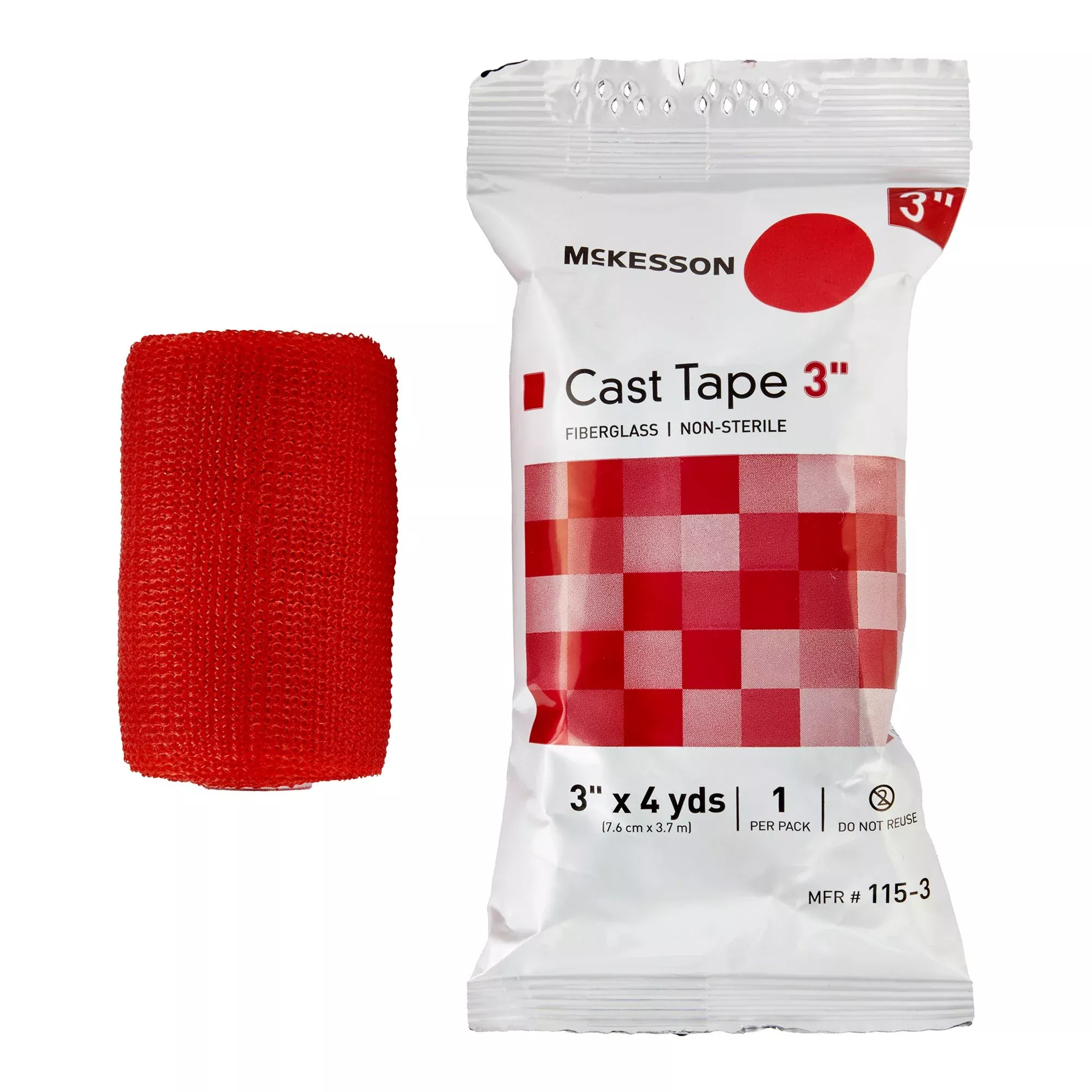 McKesson Red Cast Tape, 3 Inch x 4 Yard