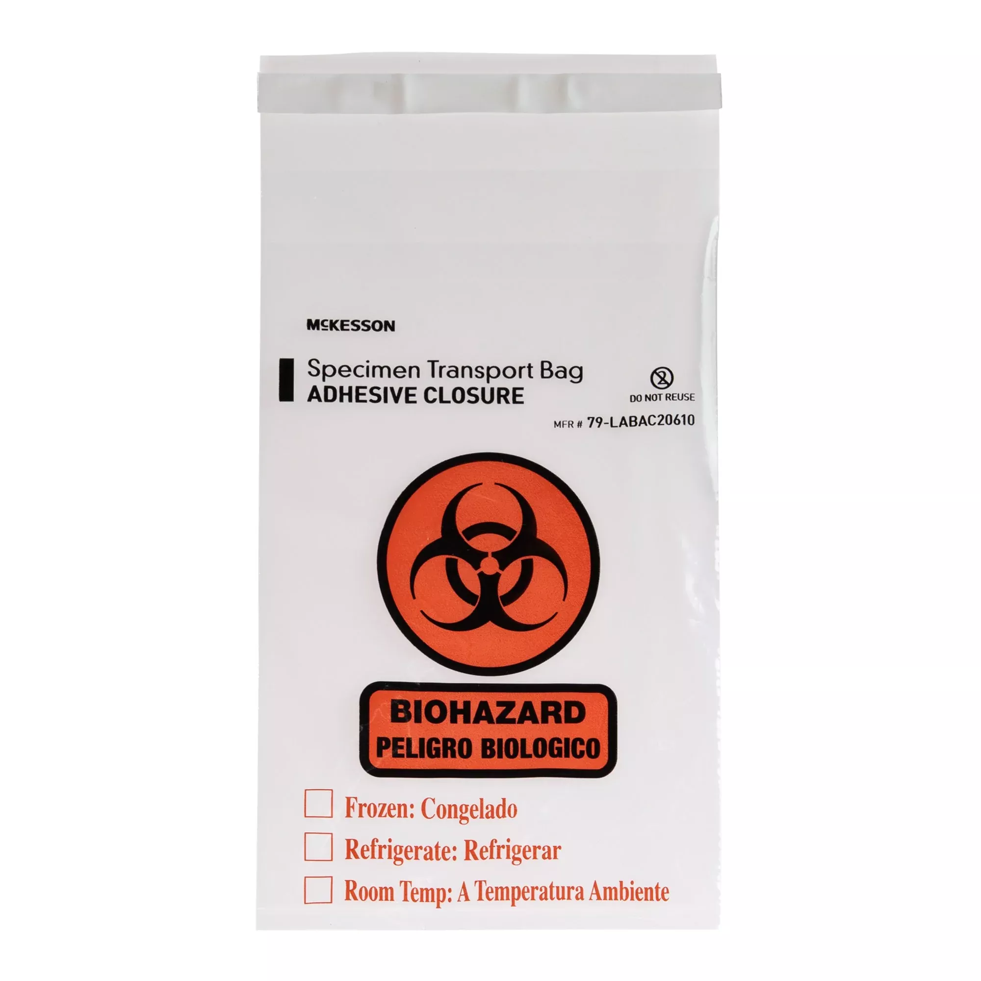 McKesson Specimen Transport Bag, Document Pouch, Adhesive Closure, 6 x 10 Inch