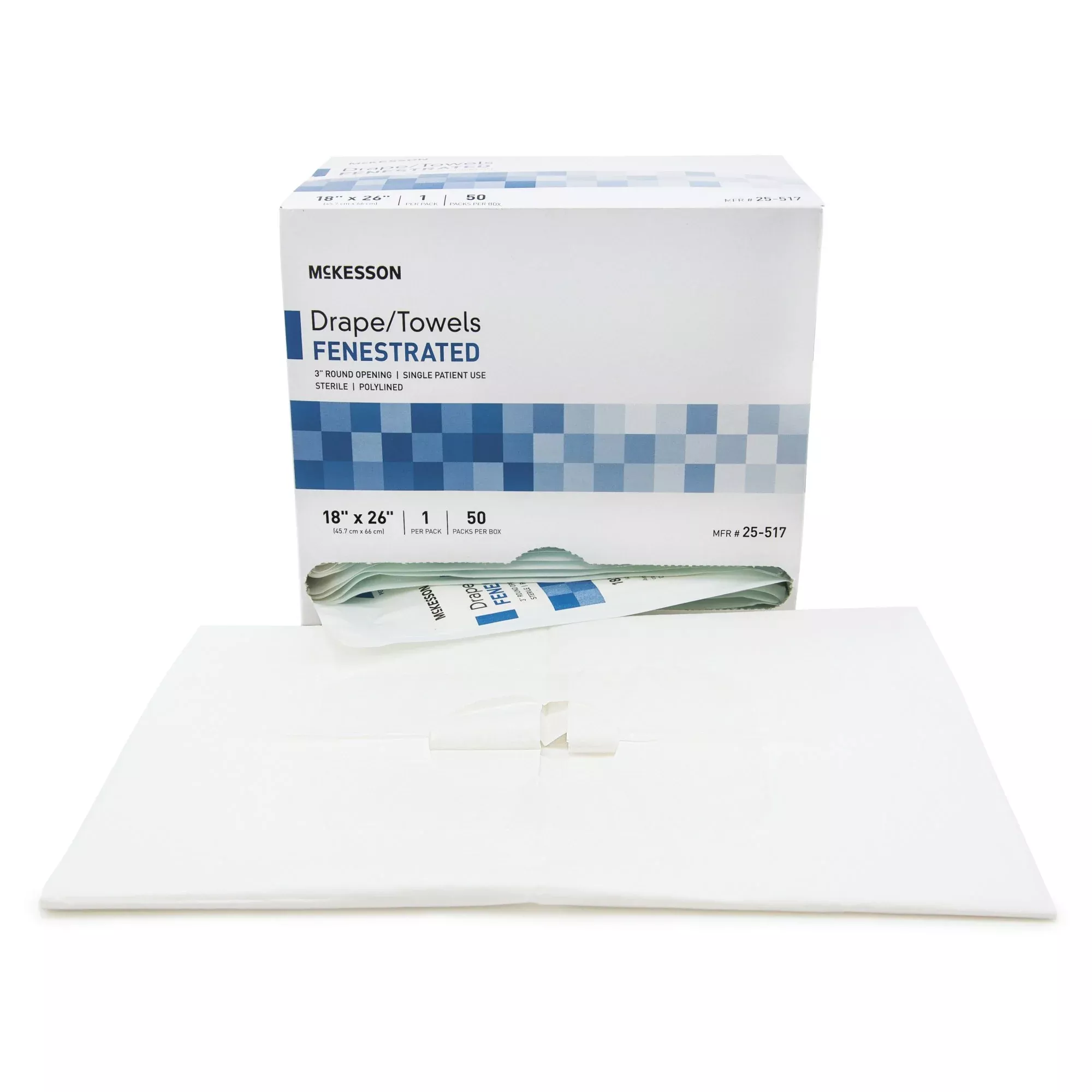 McKesson Sterile Poly Lined Towel Drape, 18 x 26 Inch