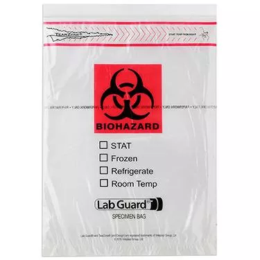 Medegen Lab Safe™ Specimen Transport Bag with Ziplock 9" x 12"