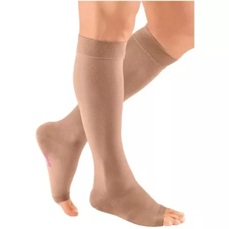 Mediusa Compression Stocking mediven plus Knee High Size 6 Beige Open Toe - M-1146451-4669 - Pair