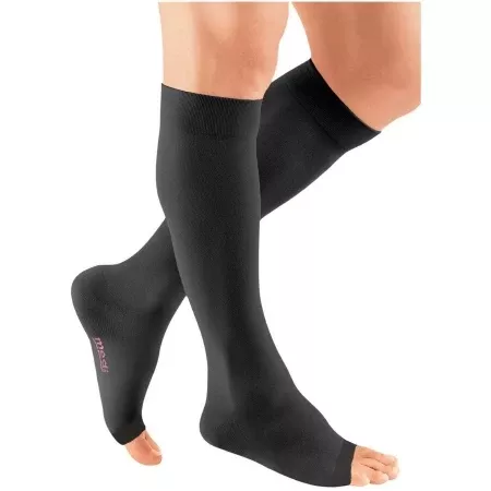 Mediusa Compression Stocking mediven plus Knee High Size 6 Black Open Toe - M-1146453-634 - Pair