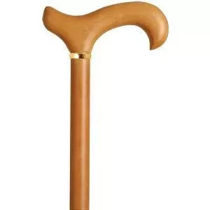 Men's Derby Handle Wood Cane, Natural Stain