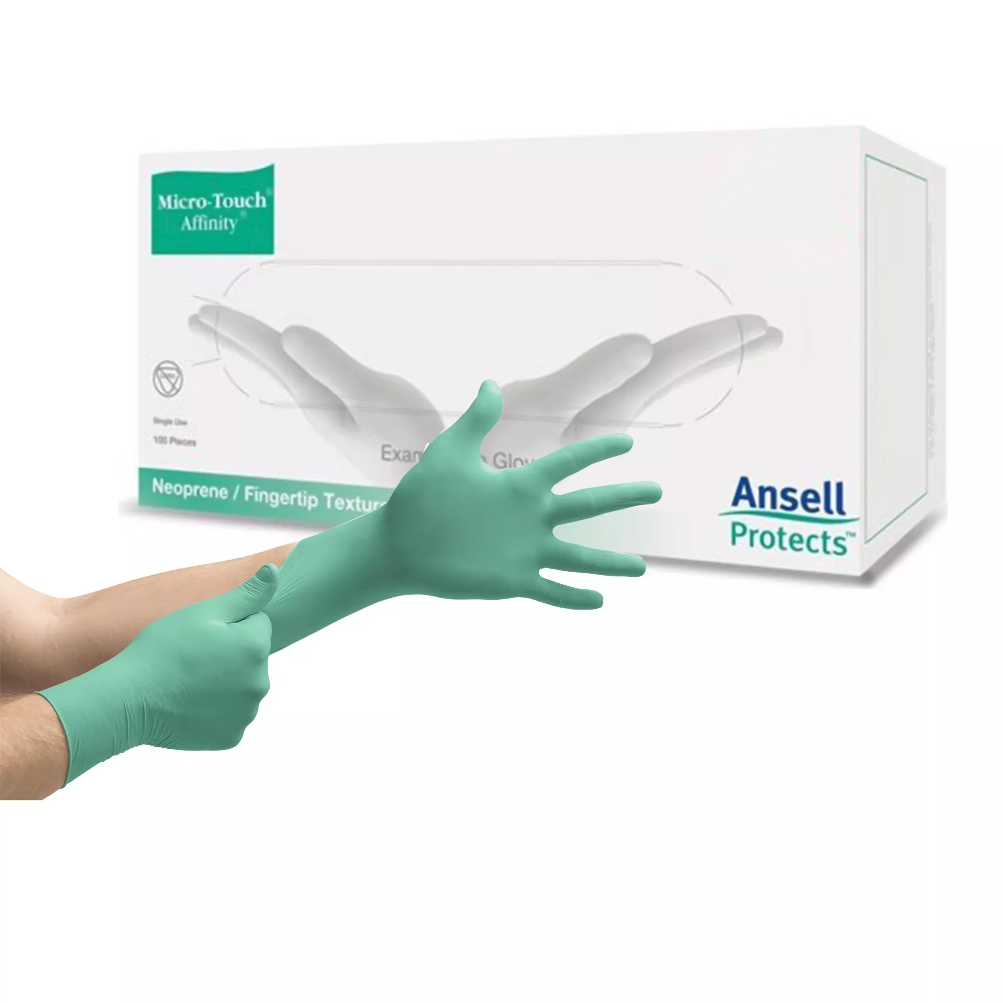 Micro-Touch Affinity Polychloroprene Exam Glove, Extra Small, Green