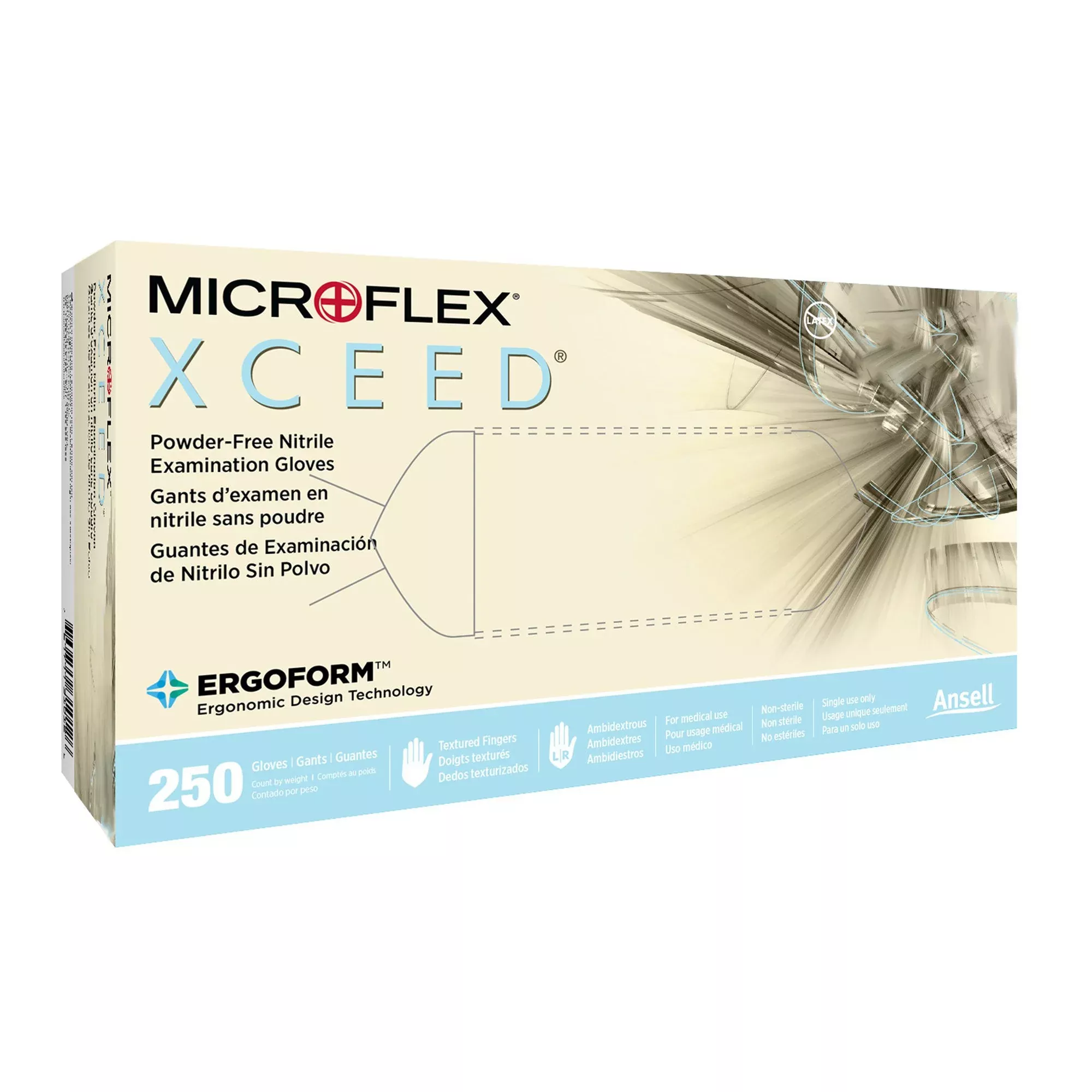 Microflex Xceed Nitrile Gloves, Extra-Small, Blue