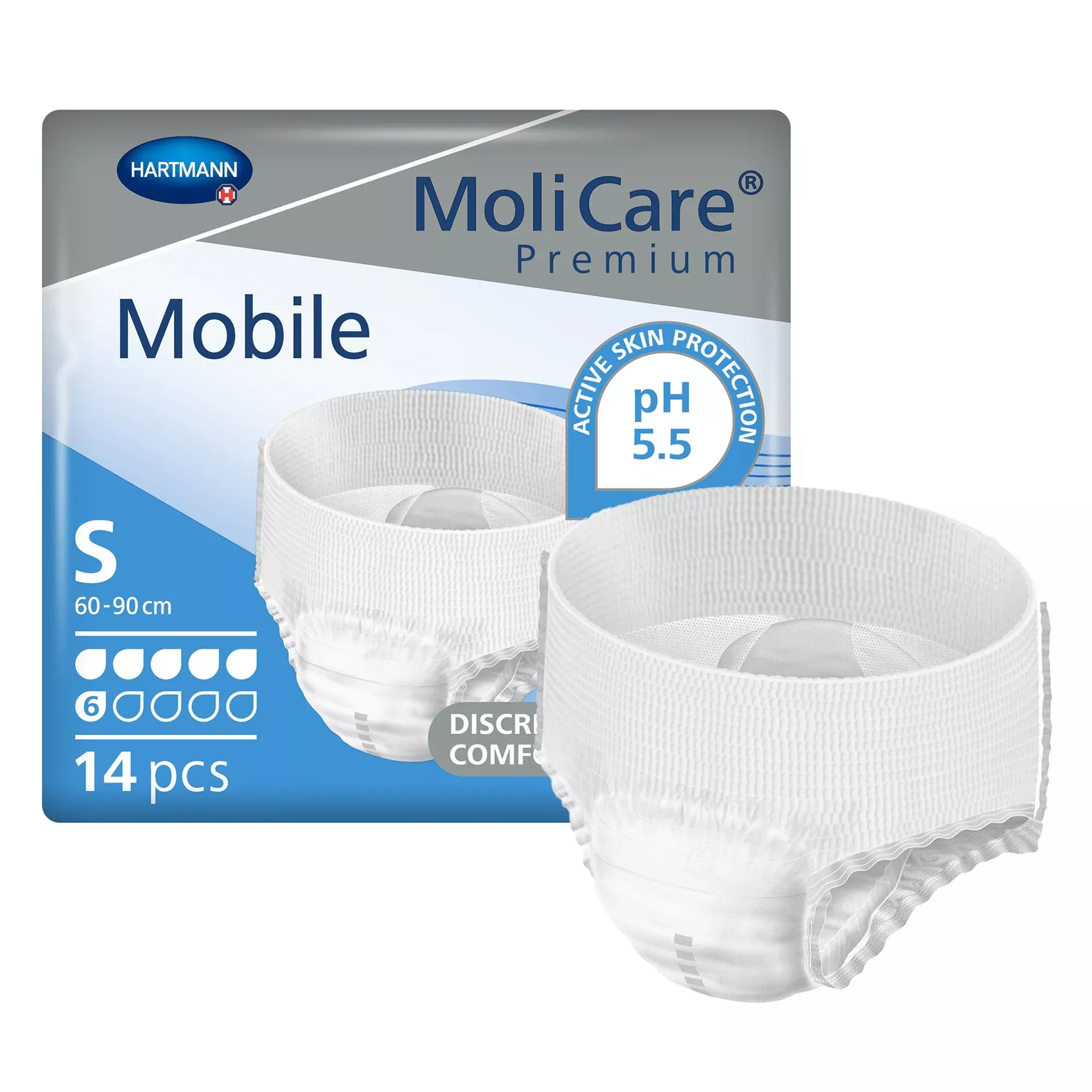 MoliCare Premium Mobile 6 Drop Absorbency Incontinence Underwear, Small