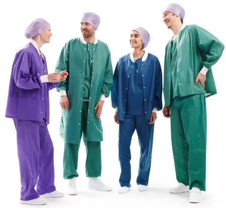 Molnlycke Warm-Up Jacket Barrier Green Small Hip Length Disposable - M-925227-4628 - Case of 48