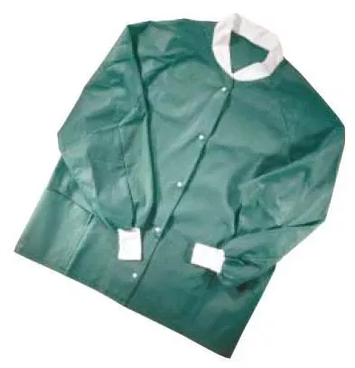 Molnlycke Warm-Up Jacket Barrier Green X-Large Hip Length Disposable - M-579159-4491 - Case of 48