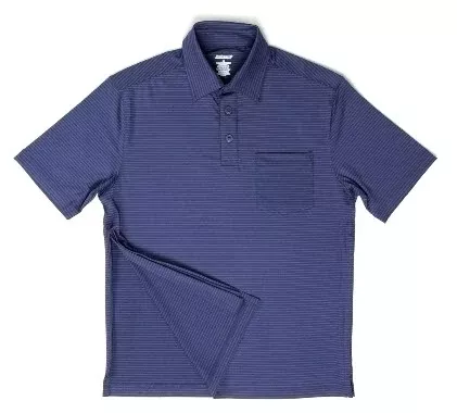 Narrative Apparel Polo Shirt AuthoredPerfected Polo Medium Navy / Ensign Blue Stripe 1 Pocket Short Sleeve Male - M-1099811-630 - Each