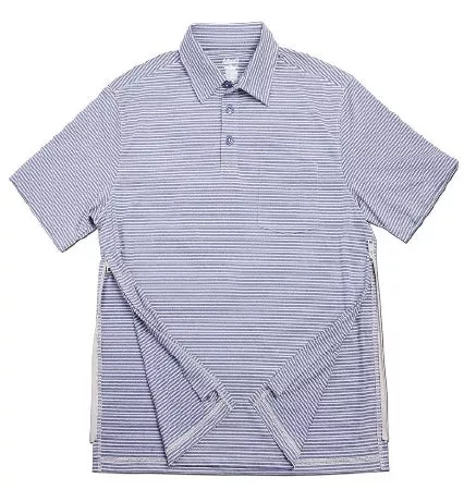 Narrative Apparel Polo Shirt AuthoredPerfected Polo Medium Navy / Khaki Stripe 1 Pocket Short Sleeve Male - M-1099814-2967 - Each