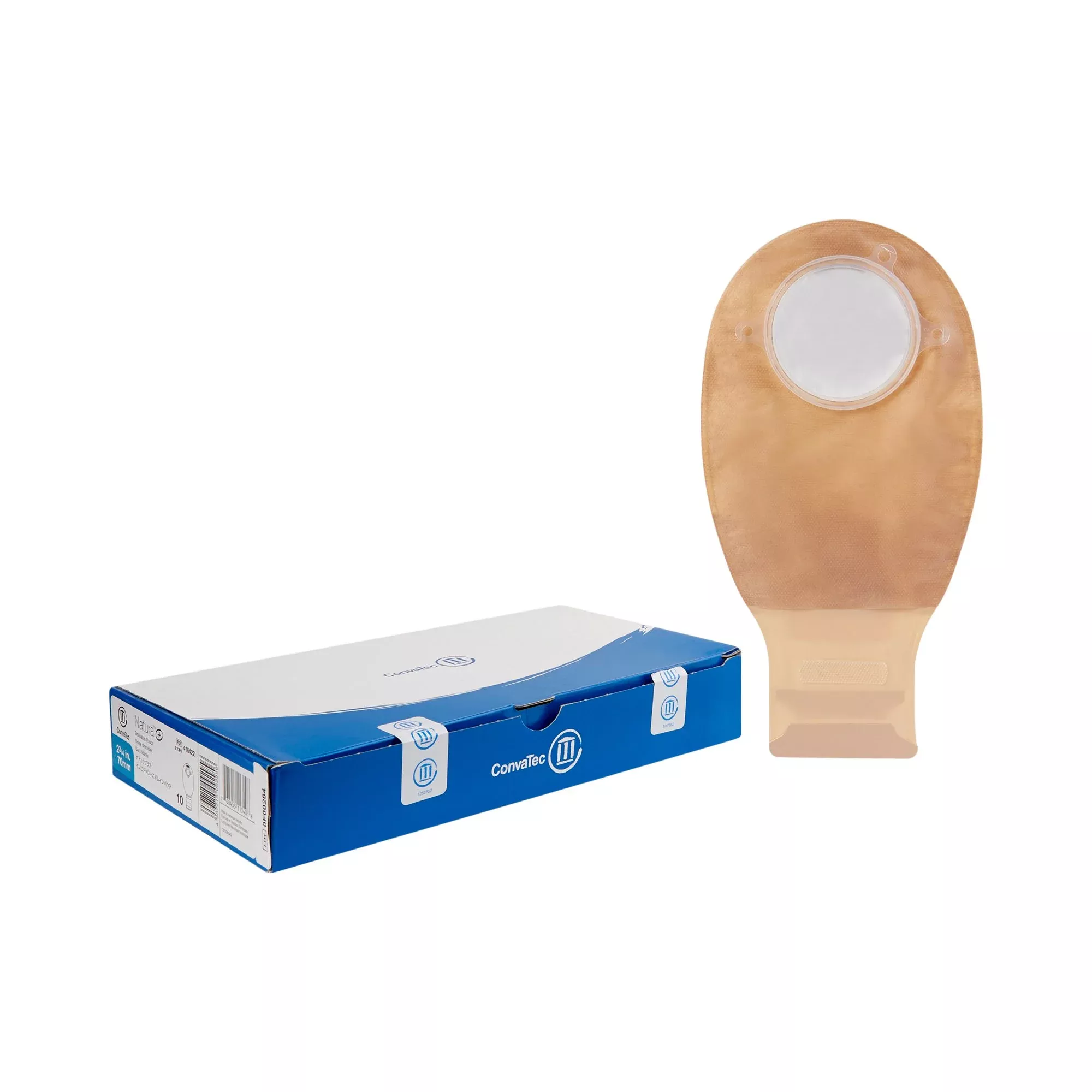 Natura + Two-Piece Tail Closure Transparent Ostomy Pouch, 2¾ Inch Flange