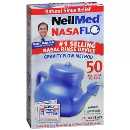 Neilmed Nasaflo Neti Pot Saline Nasal Rinse Kit