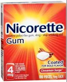 Nicorette Stop Smoking Aid Gum 4 mg Cinnamon Surge