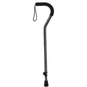 Offset Aluminum Cane with Tab-Loc Silencer, Black, 300 lb Capacity