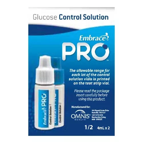 Omnis Health Embrace PRO™ Glucose Control Solution, Normal-(L1), High (L2)