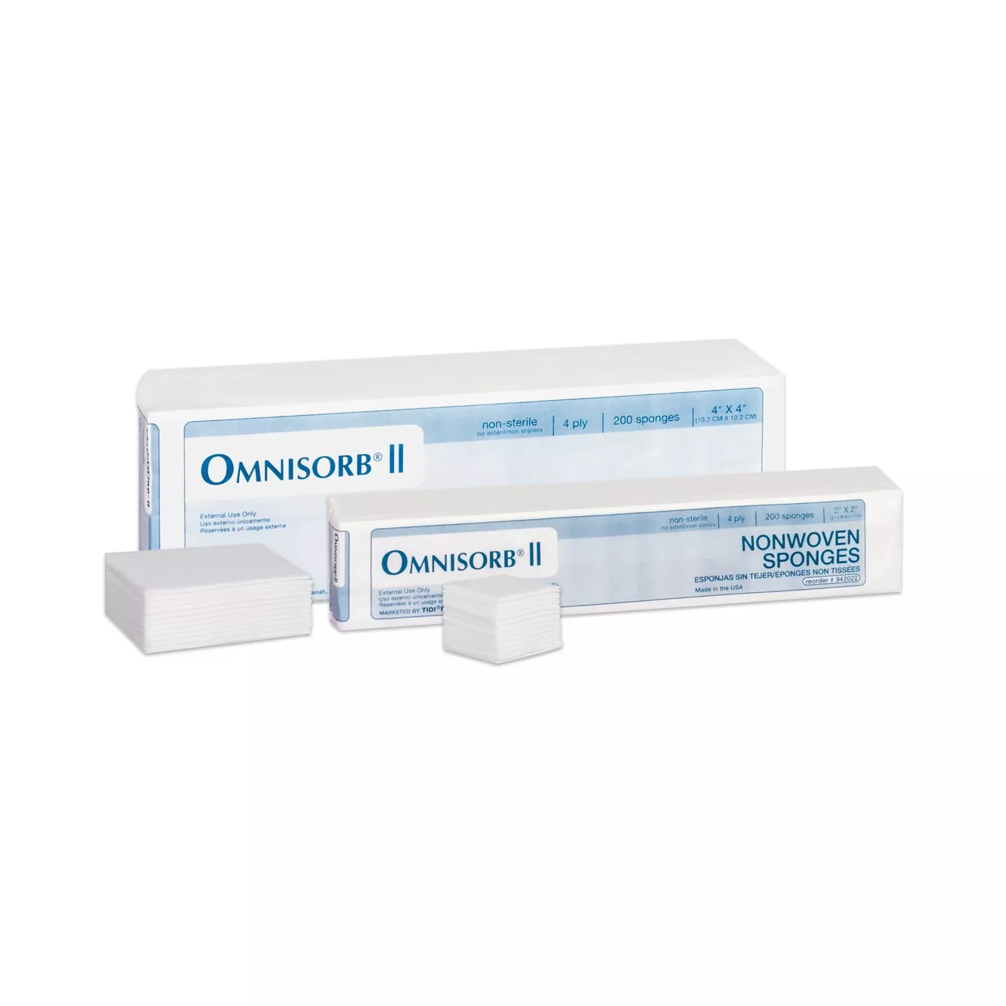 Omnisorb Nonwoven Sponge, 2 x 2 Inch, 4-Ply