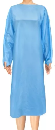 Over-the-Head Protective Procedure Gown McKesson One Size Fits Most Blue NonSterile AAMI Level 2 Disposable - M-1172304-3046 - Case of 75