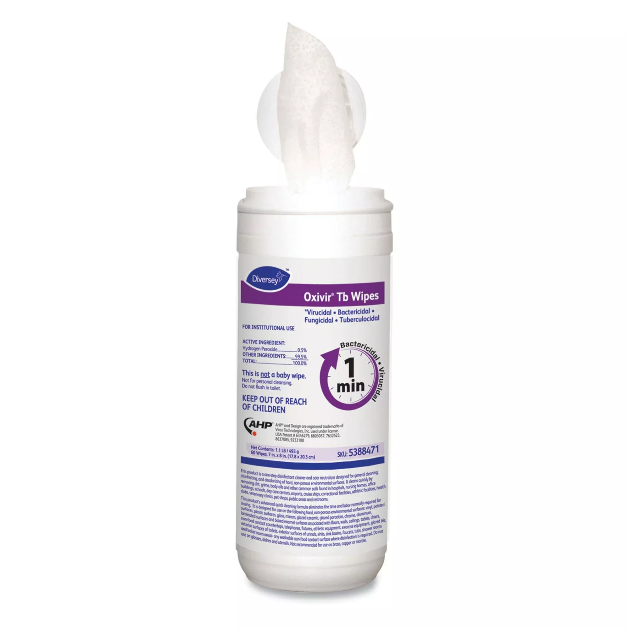 Oxivir Tb Surface Disinfectant Cleaner Wipes, 60 ct.