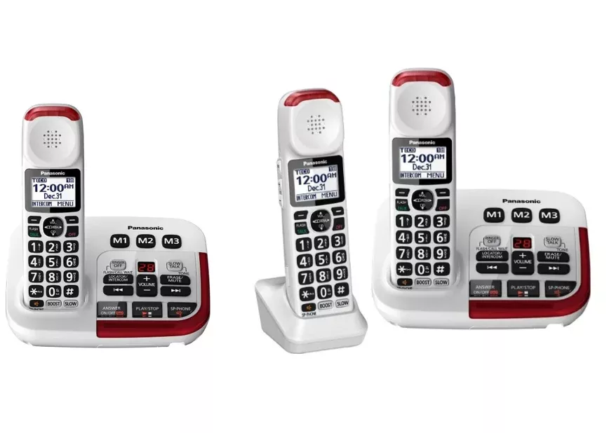 Panasonic KX-TGM420W Amplified Cordless Phone with Answering Machine
