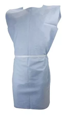 Patient Exam Gown McKesson Medium Blue Disposable - M-314442-1400 - Case of 50