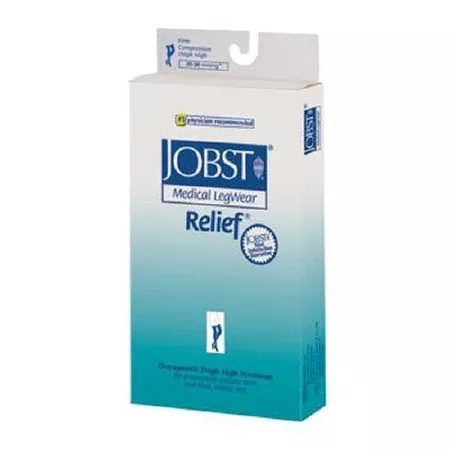 Patterson Medical Supply Compression Stocking JOBST Relief Thigh High Small Beige Closed Toe - M-739021-2344 - Pair
