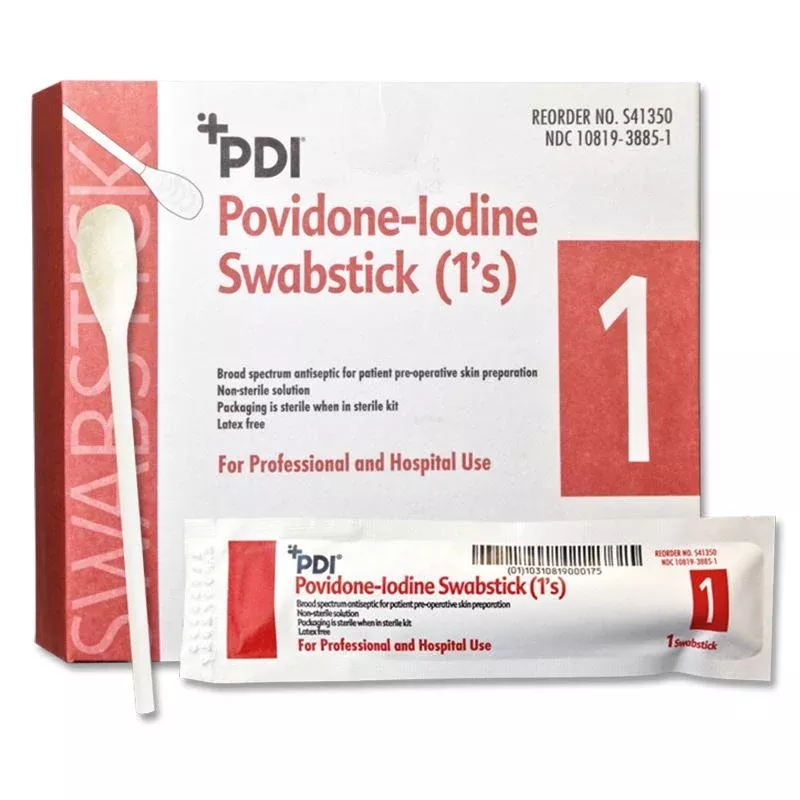 PDI 10% USP Povidone Iodine Prep Solution Swabsticks 4" L