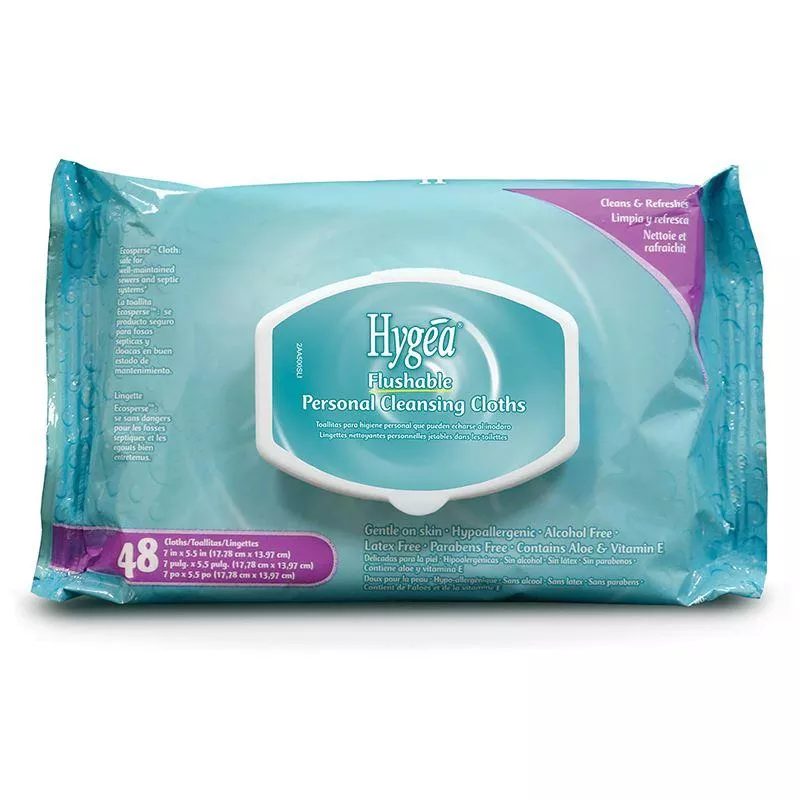 PDI Inc Hygea Flushable Personal Cleansing Cloths 5-1/2" x 7"