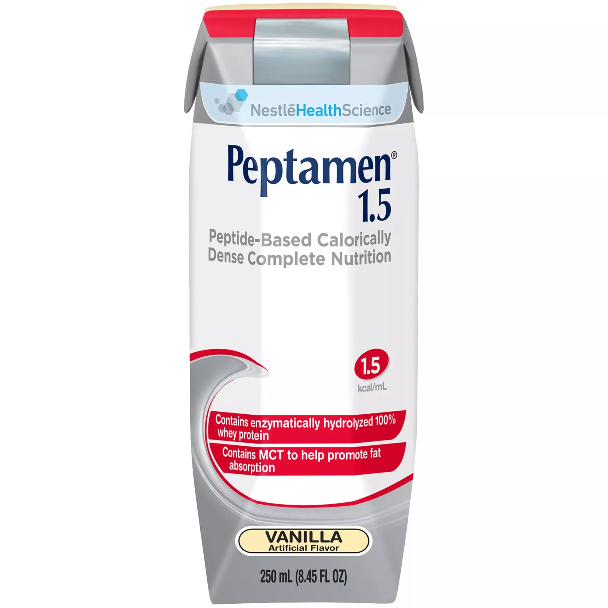 Peptamen 1.5 Vanilla Peptide-Based Calorically Dense Complete Nutrition, 250 mL