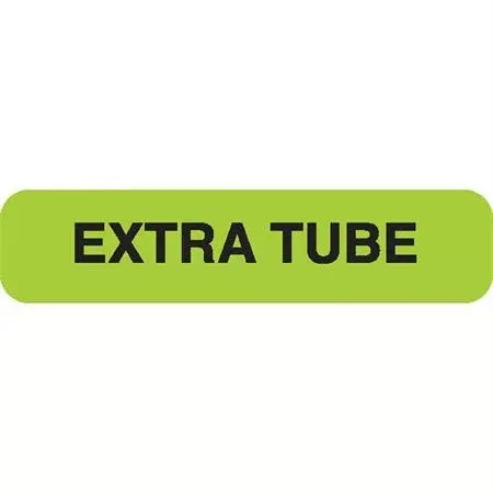 Phlebotomy/Specimen Receiving Labels EXTRA TUBE" - Fluorescent green with black text - 1.625"W x 0.375"H