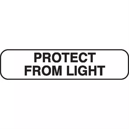 Phlebotomy/Specimen Receiving Labels PROTECT FROM LIGHT" - White with black text - 1.625"W x 0.375"H