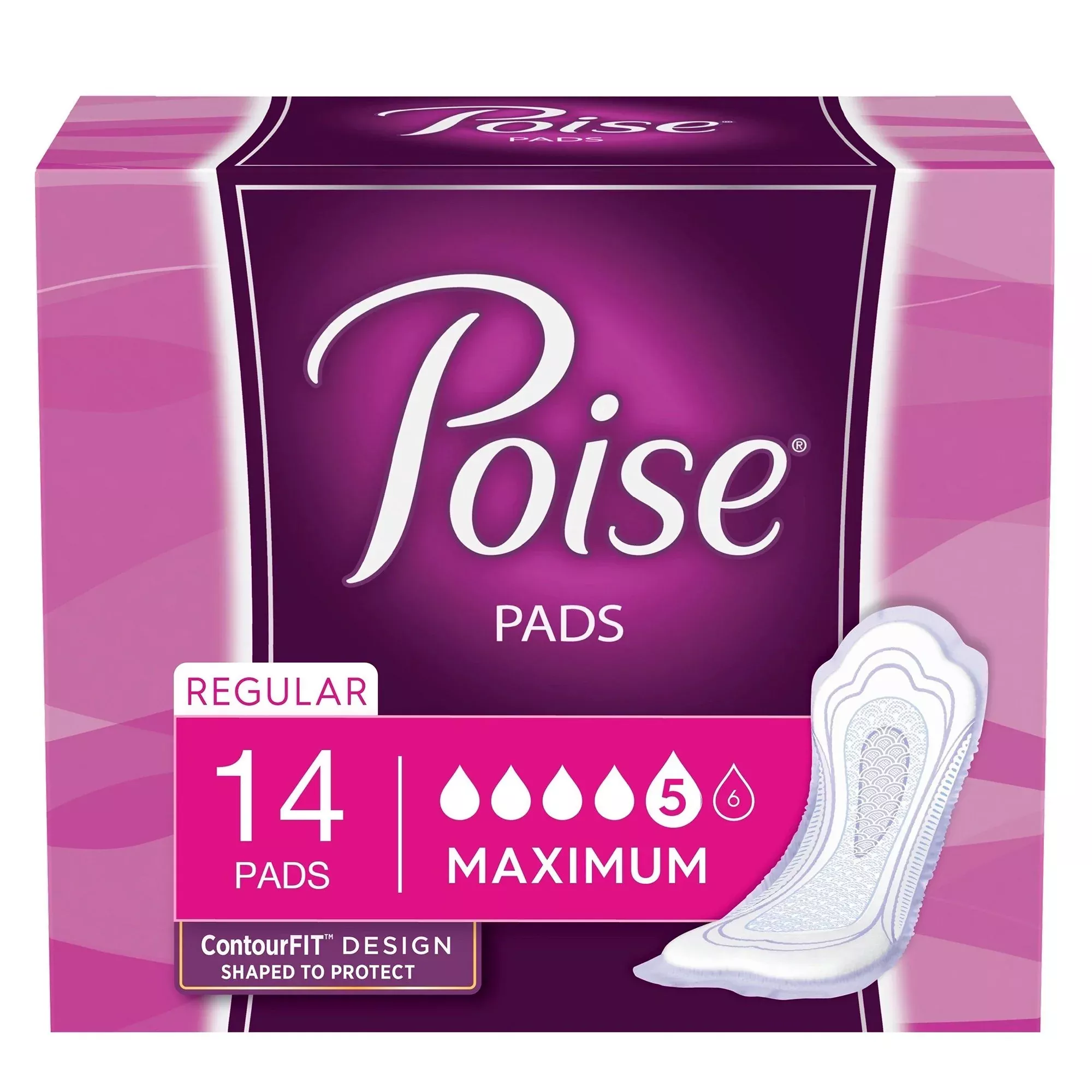 Poise Bladder Control Pads for Women, Heavy Absorbency, 3 x 11 Inch