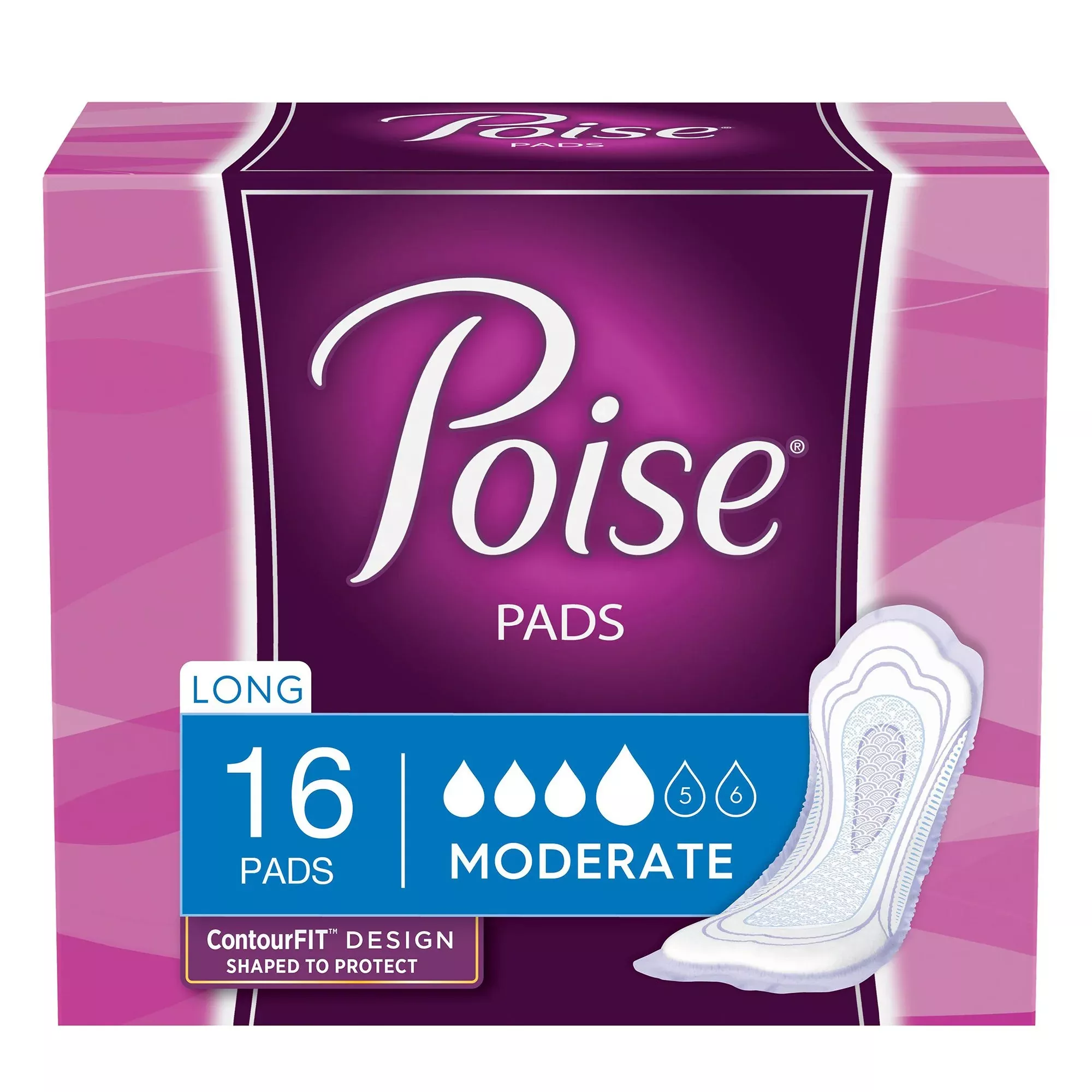 Poise Bladder Control Pads, Women, Moderate Absorbency, 12.4 Inches