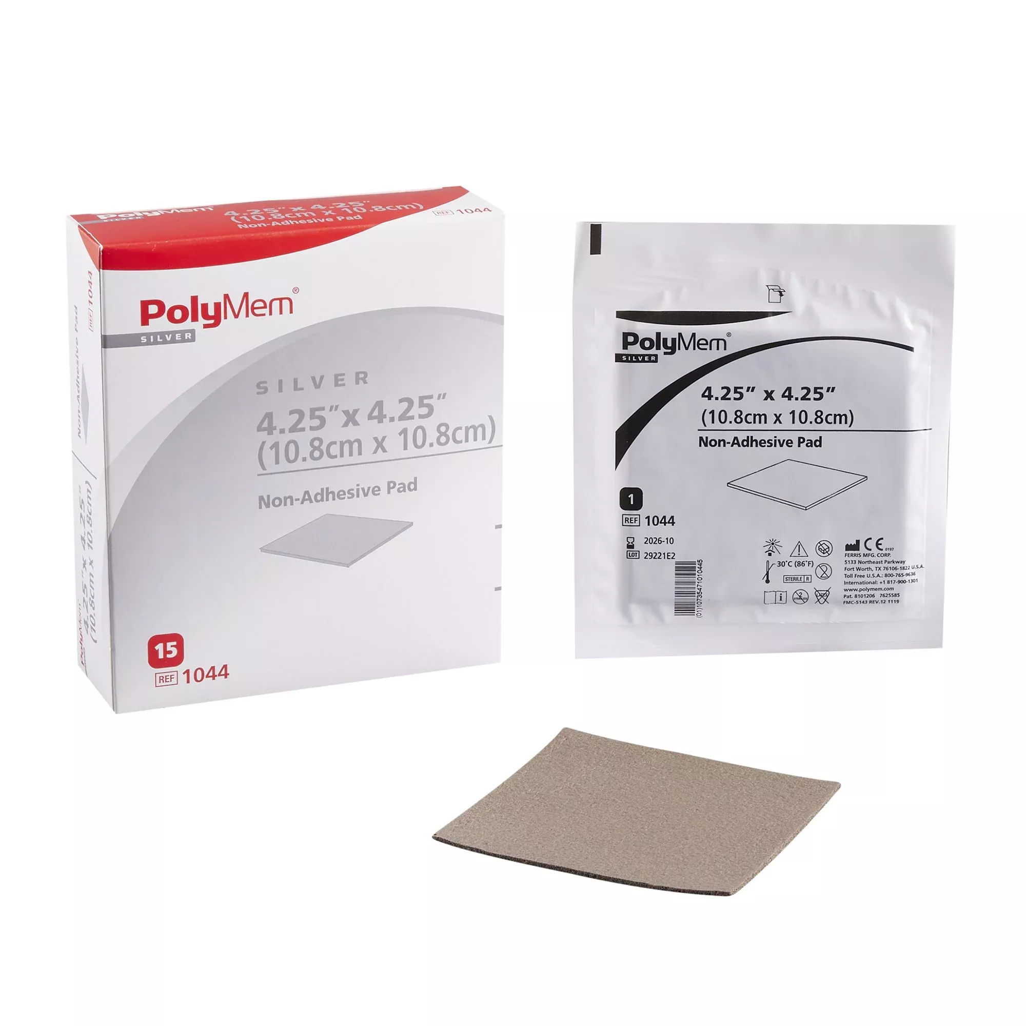 Polymem Silver 4.25" x 4.25"Non-Adhesive PolyMeric Membrane Dressing