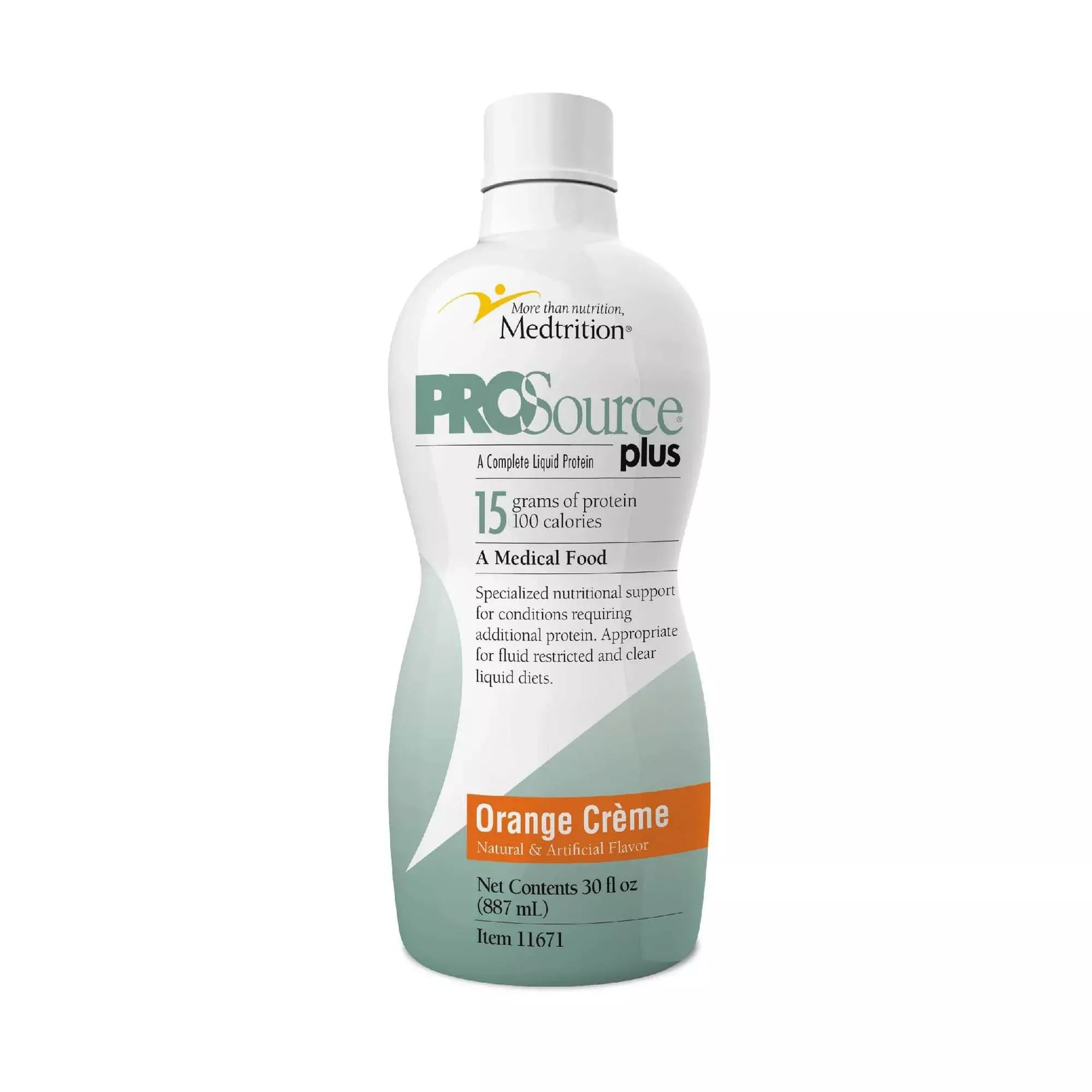 ProSource Plus Orange Crème Collagen and Whey Protein Formula, 32-ounce Bottle