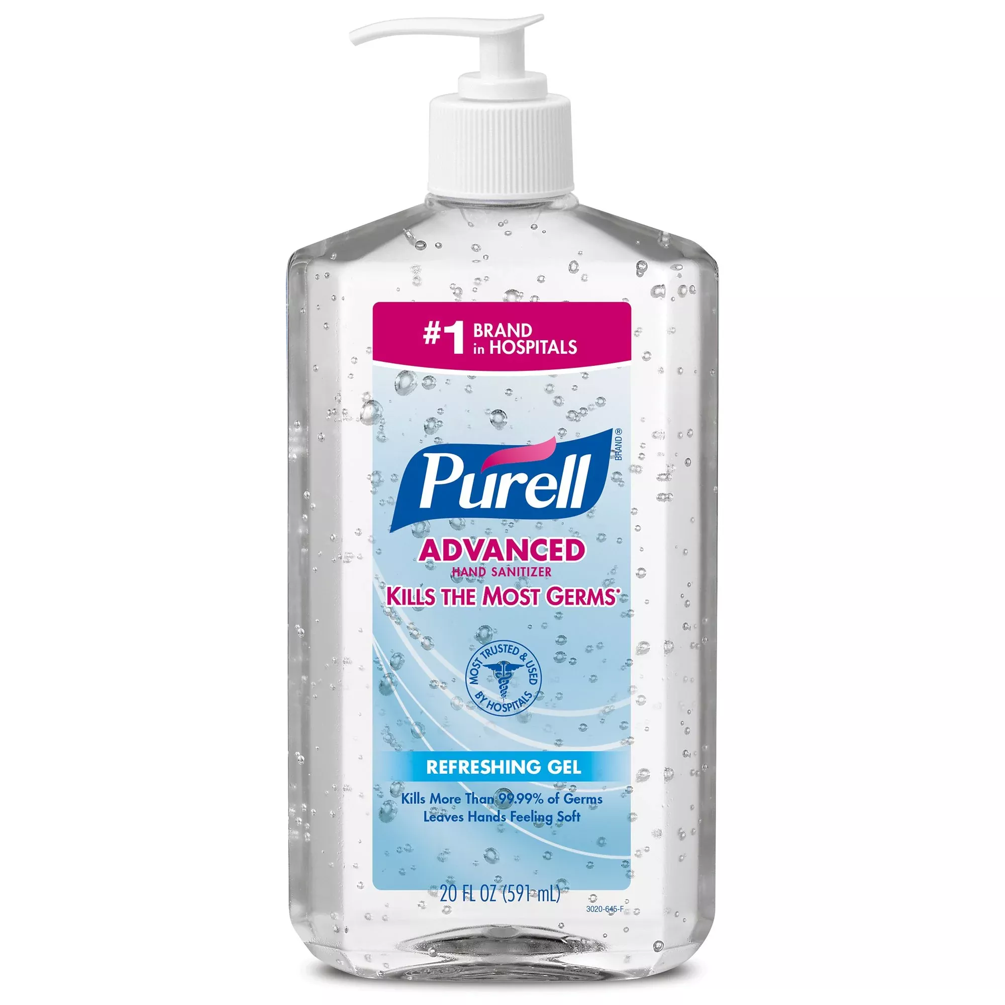 Purell Advanced Hand Sanitizer 70% Ethyl Alcohol Gel, Pump Bottle, 20 oz