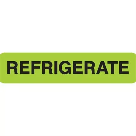 Refrigeration Communication Labels Bilingual Refrigerate On Arrival - FL Yellow - 3"W x 0.88"H