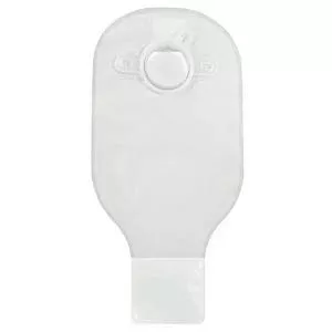 Safe N Simple 12" Drainable 2-Piece Pouch, Transparent, With Filter, 57mm, 2-1/4" Flange, With Belt Tabs, and One Curved Tail Closure