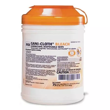 Sani-Cloth Germicidal Wipes Bleach - 1:10 Dilution - 75/canister