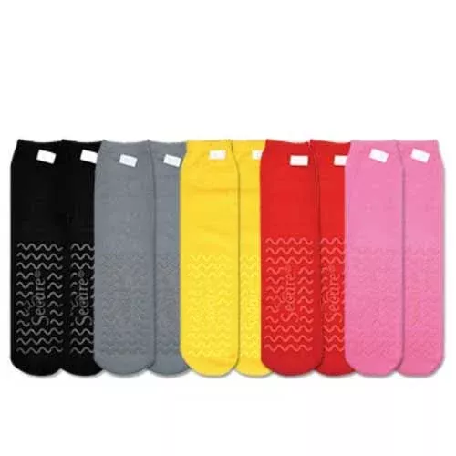 Secure Non-Skid Anti-Slip Socks including Bariatric for Fall Management