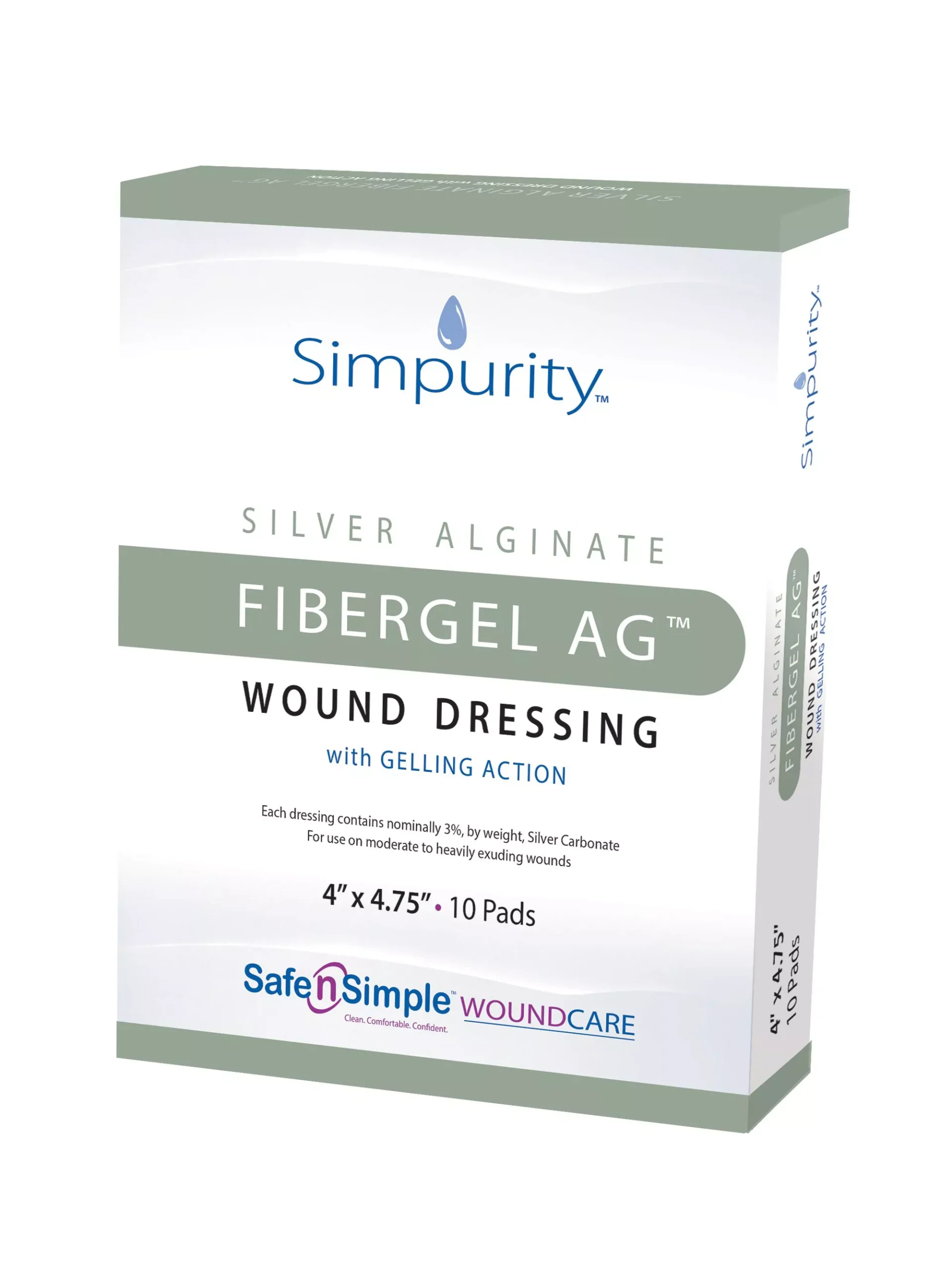 Simpurity FiberGel AG Alginate Wound Dressing with Antibacterial Silver