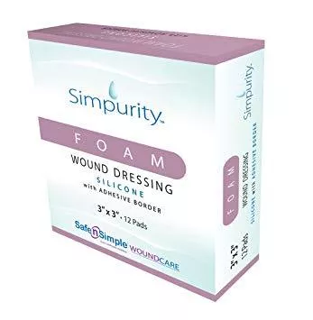 Simpurity Foam Wound Dressing Bordered Silicone, 4" X 4"
